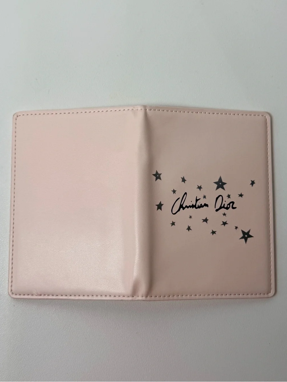 Christian Dior Passport Case Star Pattern Baby Pink Beige Novelty Japan